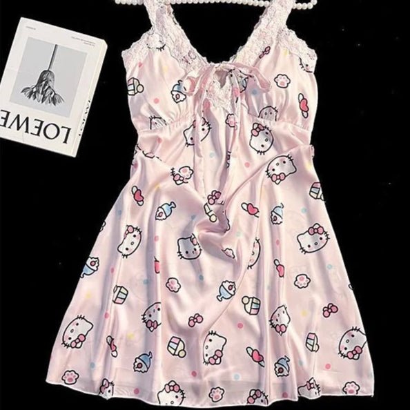 Sanrio Hello Kitty Cute Suspender Pajamas Soft Comfy Sleepwear - Cake Pops Parties