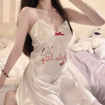 Sanrio Hello Kitty Kawaii Summer Pajamas Cute Student Home Dress - Cake Pops Parties