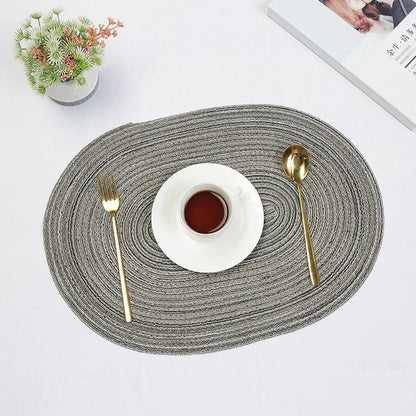 Set of 1/4/6/10 Oval Braided Placemats - Eco - Friendly & Durable - Cake Pops Parties