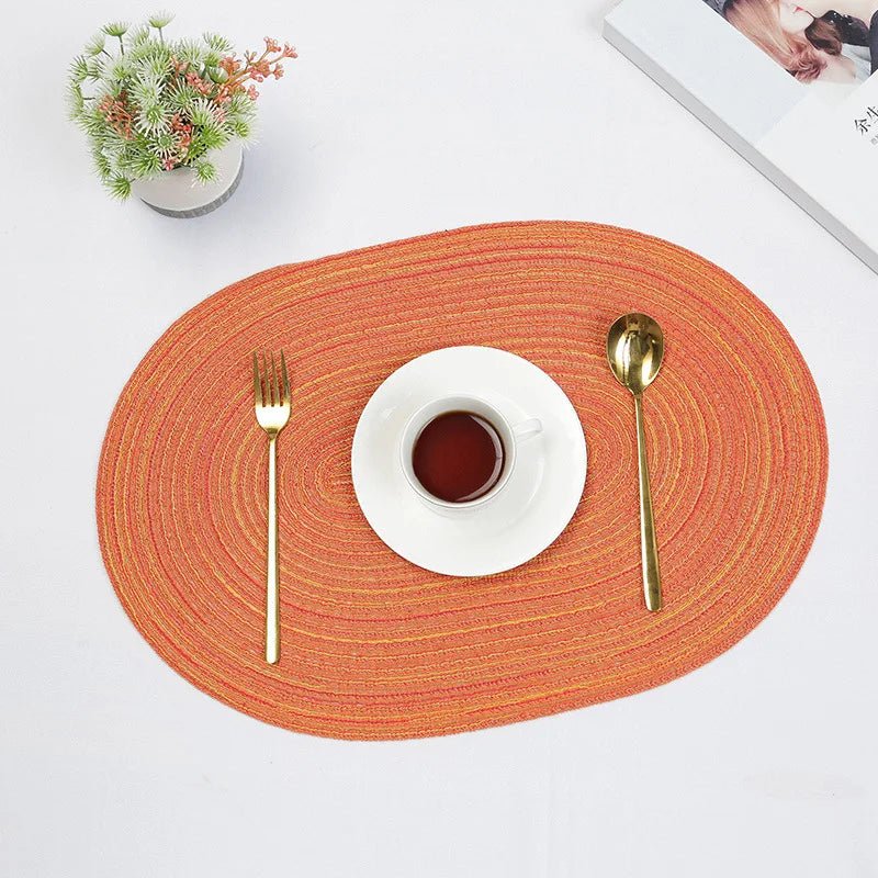 Set of 1/4/6/10 Oval Braided Placemats - Eco - Friendly & Durable - Cake Pops Parties