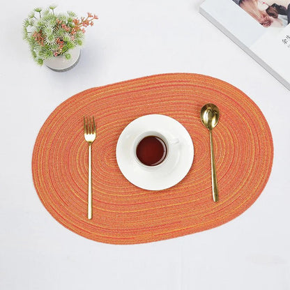 Set of 1/4/6/10 Oval Braided Placemats - Eco - Friendly & Durable - Cake Pops Parties