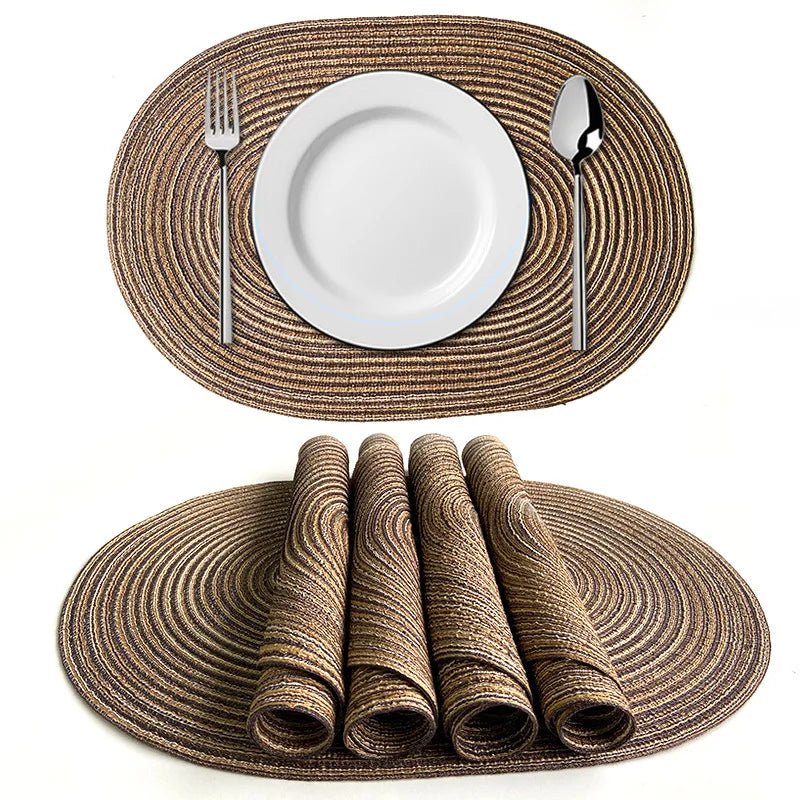 Set of 1/4/6/10 Oval Braided Placemats - Eco - Friendly & Durable - Cake Pops Parties