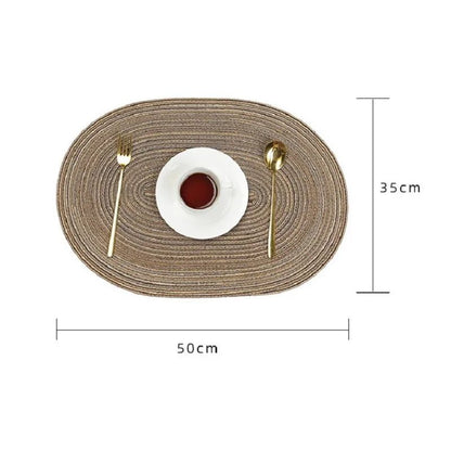 Set of 1/4/6/10 Oval Braided Placemats - Eco - Friendly & Durable - Cake Pops Parties