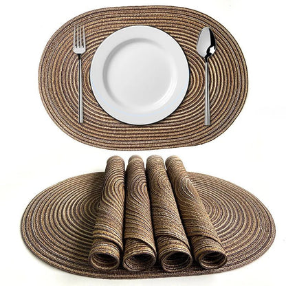 Set of 1/4/6/10 Oval Braided Placemats - Eco - Friendly & Durable - Cake Pops Parties