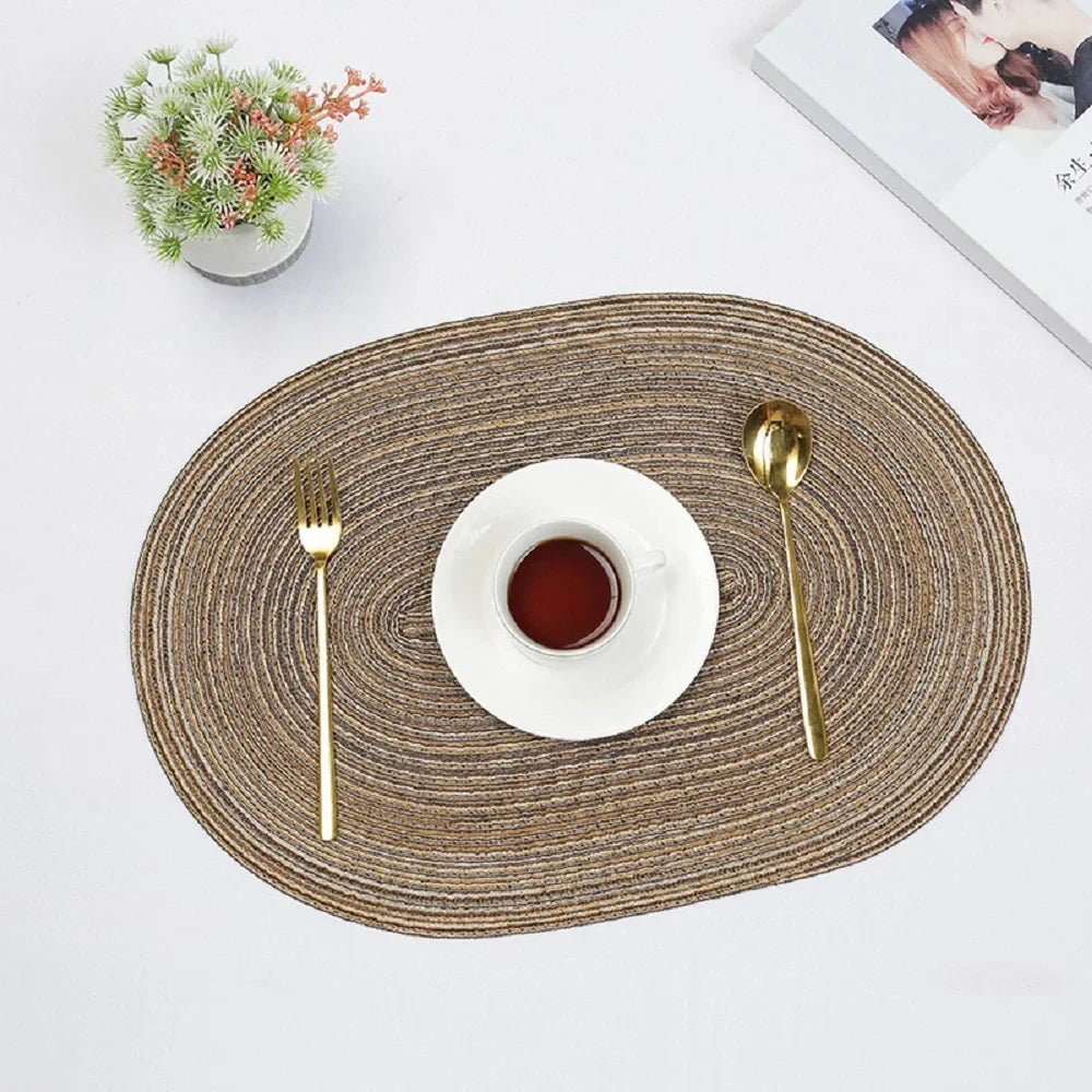 Set of 1/4/6/10 Oval Braided Placemats - Eco - Friendly & Durable - Cake Pops Parties