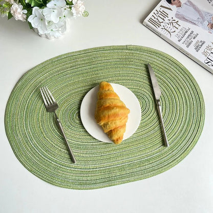 Set of 1/4/6/10 Oval Braided Placemats - Eco - Friendly & Durable - Cake Pops Parties