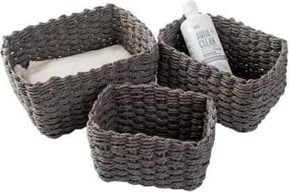 Set of 3 Braided Storage Baskets - Cake Pops Parties