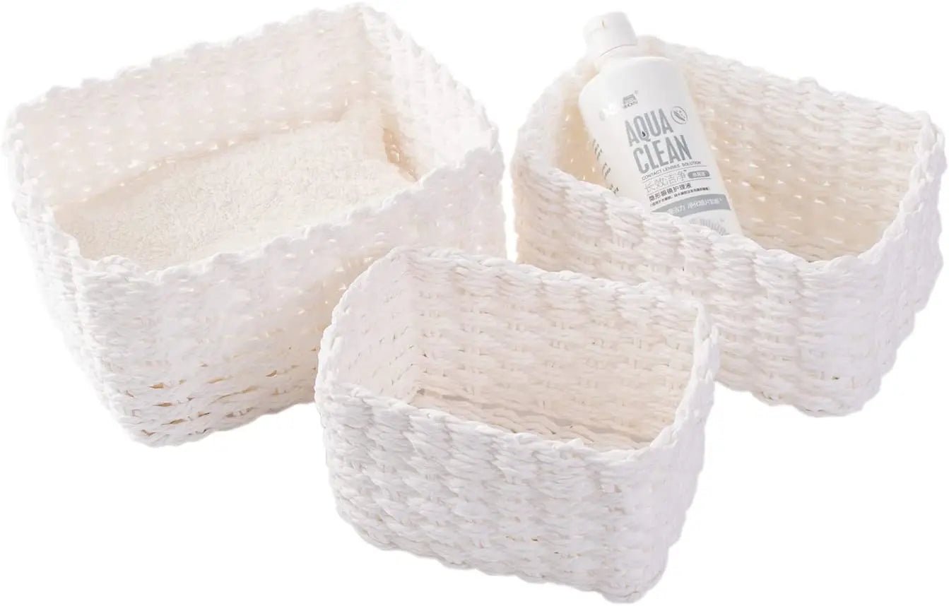 Set of 3 Braided Storage Baskets - Cake Pops Parties