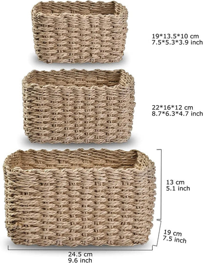 Set of 3 Braided Storage Baskets - Cake Pops Parties