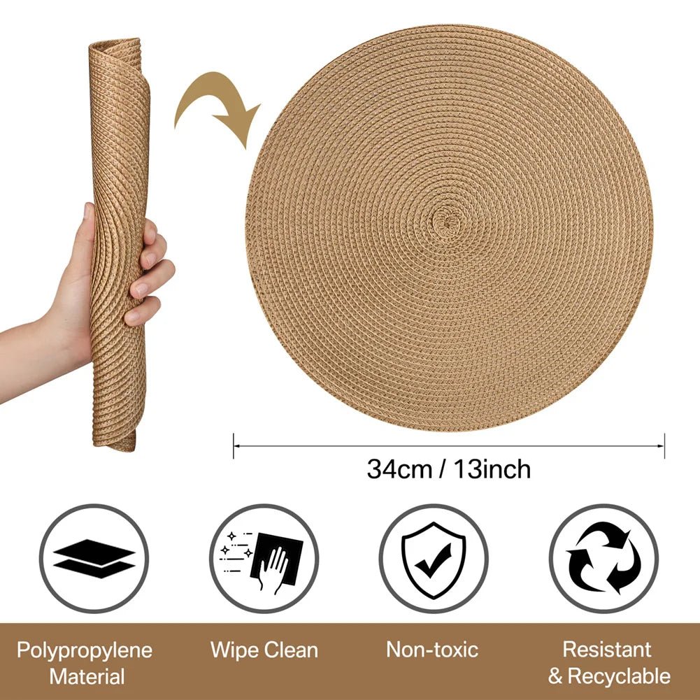 Set of 6 Round Braided Placemats - Cake Pops Parties