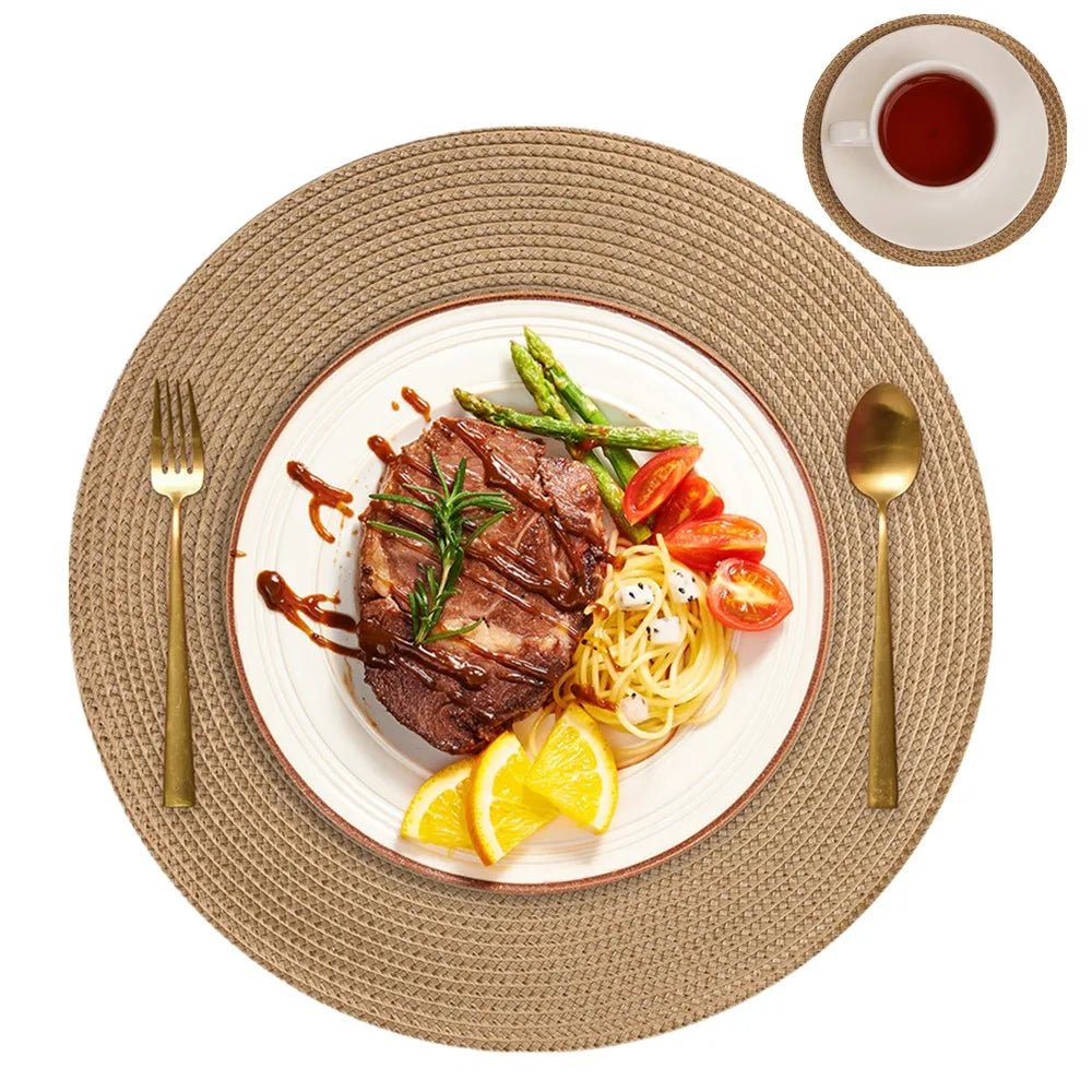 Set of 6 Round Braided Placemats - Cake Pops Parties