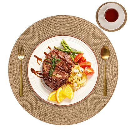 Set of 6 Round Braided Placemats - Cake Pops Parties
