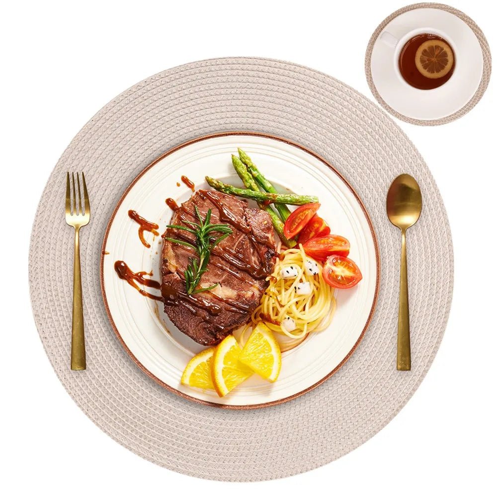 Set of 6 Round Braided Placemats - Cake Pops Parties