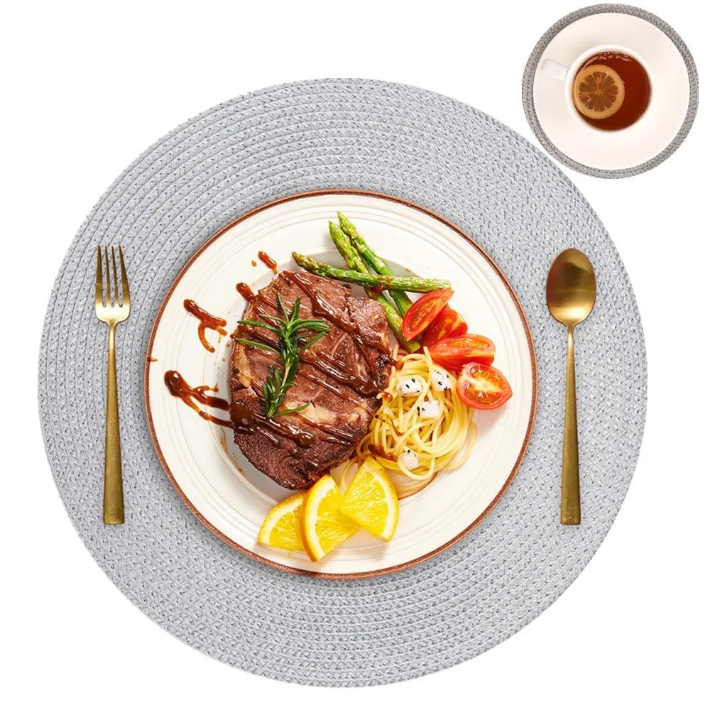 Set of 6 Round Braided Placemats - Cake Pops Parties