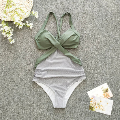 Sexy Open Back One Piece Swimsuit | Women's Stylish Beach Bathing Suit - Cake Pops Parties