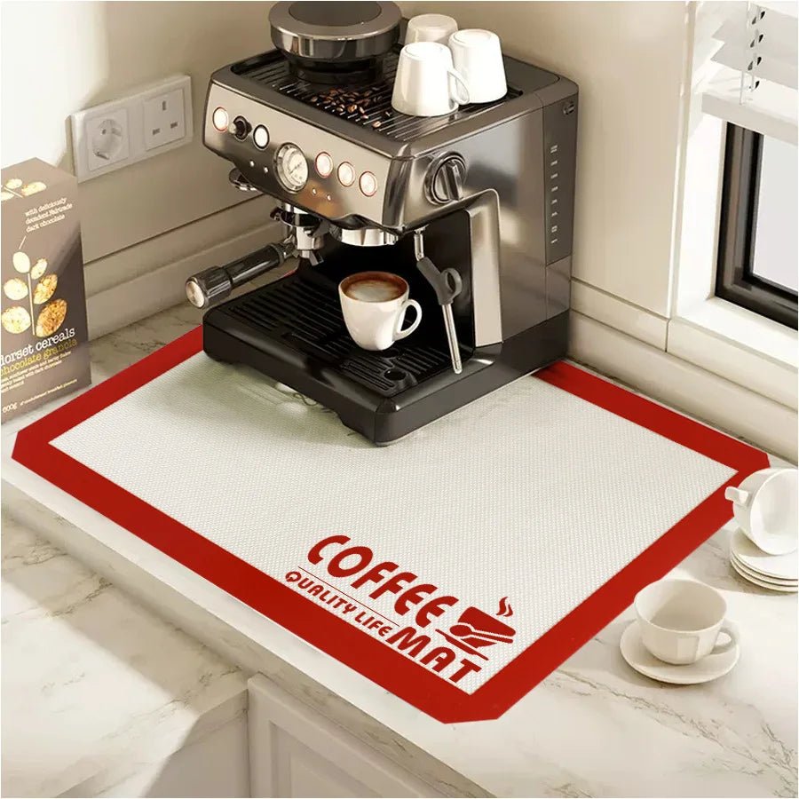 Silicone Coffee Maker Mat - Countertop & Coffee Bar Accessories - Cake Pops Parties