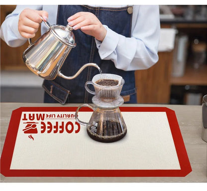 Silicone Coffee Maker Mat - Countertop & Coffee Bar Accessories - Cake Pops Parties