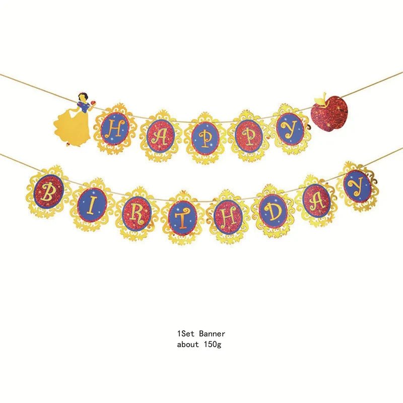 Snow White Princess Birthday Banner - Cake Pops Parties