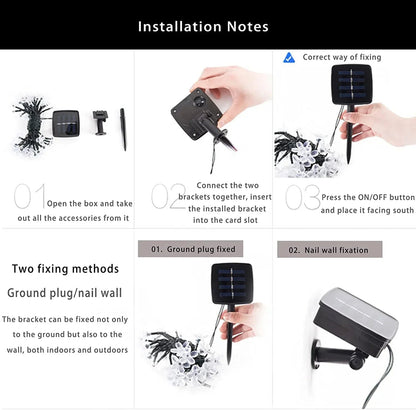 Solar Garden String Lights LED Blossom Festoon - Cake Pops Parties