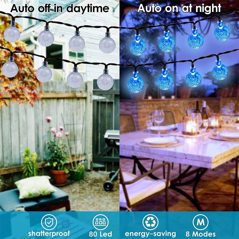 Solar Globe String Lights 60 LED 8 Modes - Cake Pops Parties