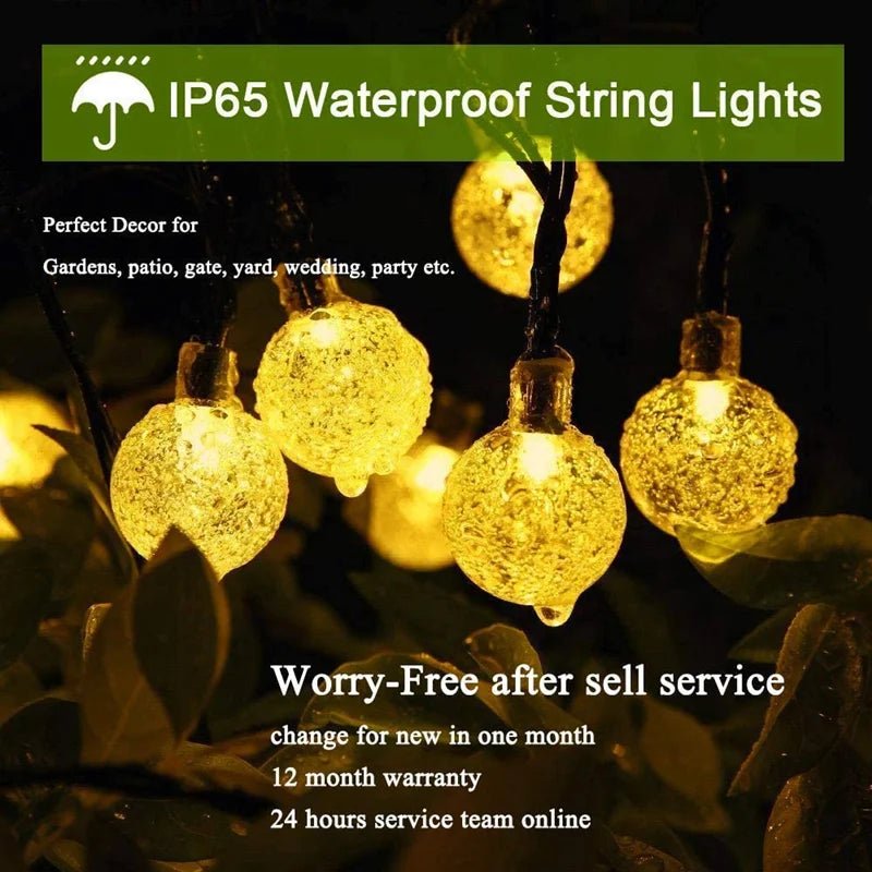 Solar Globe String Lights 60 LED 8 Modes - Cake Pops Parties