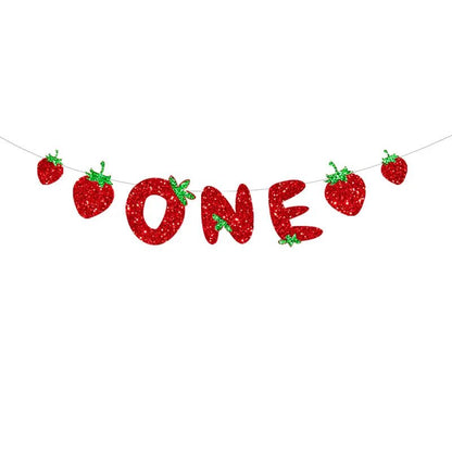 Strawberry One Cake Topper Set - Cake Pops Parties