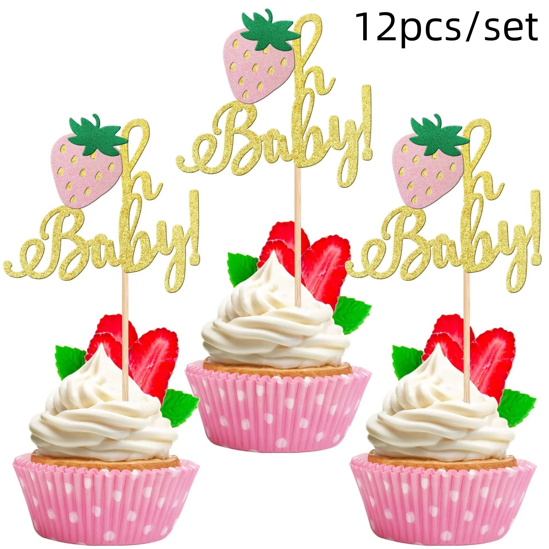 Strawberry One Cake Topper Set - Cake Pops Parties