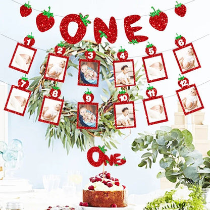 Strawberry One Cake Topper Set - Cake Pops Parties