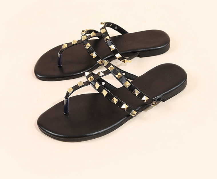 Stylish Rivet Soft Bottom Sandals - Cake Pops Parties
