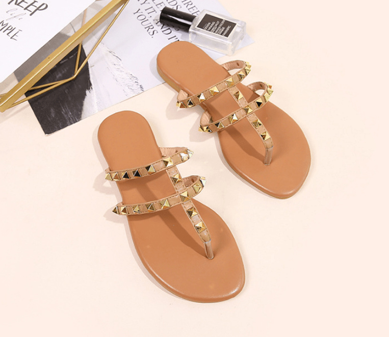 Stylish Rivet Soft Bottom Sandals - Cake Pops Parties