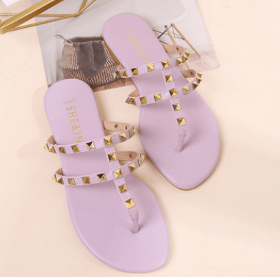 Stylish Rivet Soft Bottom Sandals - Cake Pops Parties