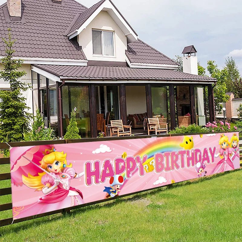 Super Mario Birthday Banner - Fun Party Decor - Cake Pops Parties