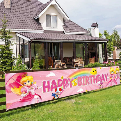 Super Mario Birthday Banner - Fun Party Decor - Cake Pops Parties
