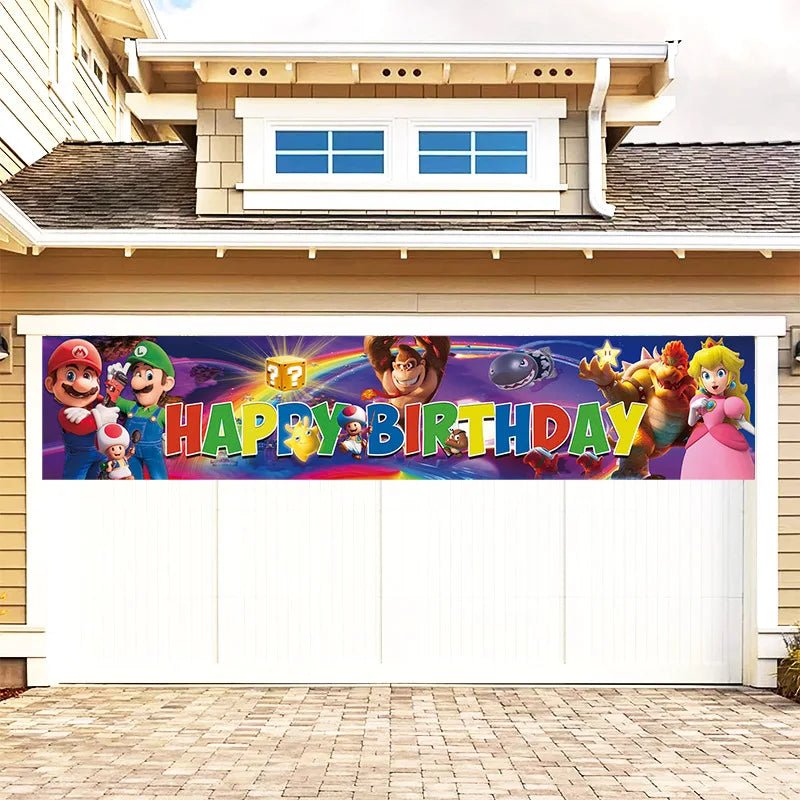 Super Mario Birthday Banner - Fun Party Decor - Cake Pops Parties