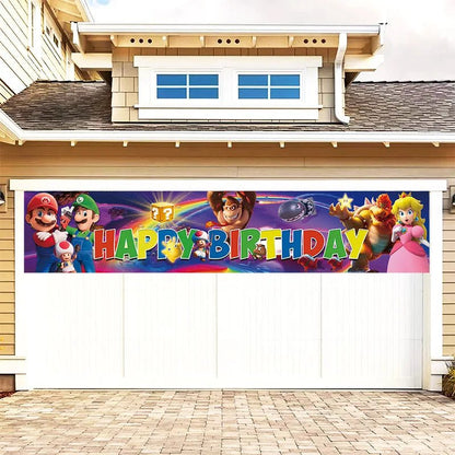Super Mario Birthday Banner - Fun Party Decor - Cake Pops Parties