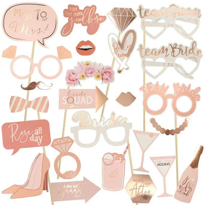 Team Bride Paper Photo Booth Props - Cake Pops Parties