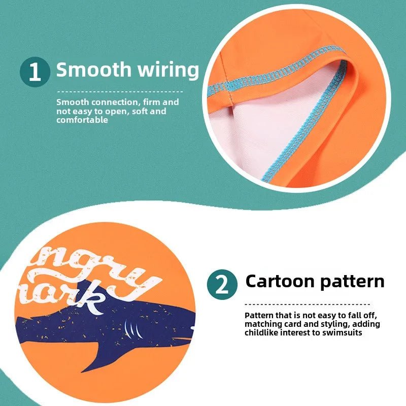 Teen Boys UV Swimwear Set | Long Sleeve Quick - Dry Suit with Swim Cap - Cake Pops Parties