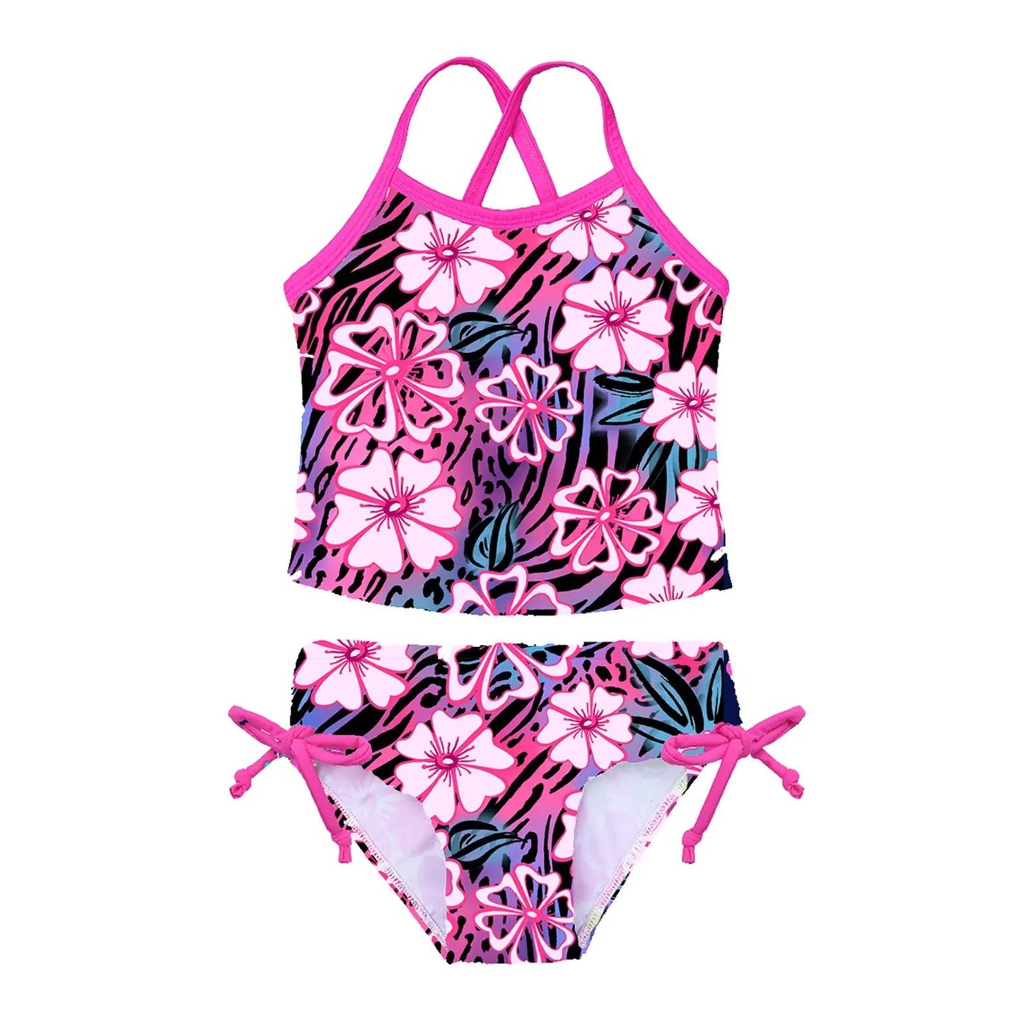 Toddler Girls Floral 2 - Piece Bikini Wear | Summer Beach Bathing Set - Cake Pops Parties