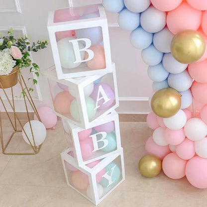 Transparent Balloon Box Baby Shower Decor - Cake Pops Parties