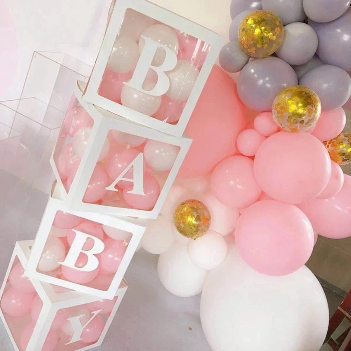 Transparent Balloon Box Baby Shower Decor - Cake Pops Parties