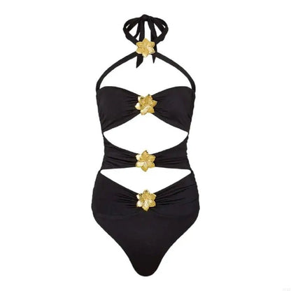 Trendy Halterneck Swimming Costume | Women's Cut - Out Monokini Design - Cake Pops Parties