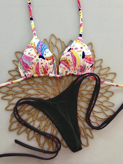 Trendy Printed Bikini Swimsuit | Sexy Beach Swimwear for Seaside Vacations - Cake Pops Parties