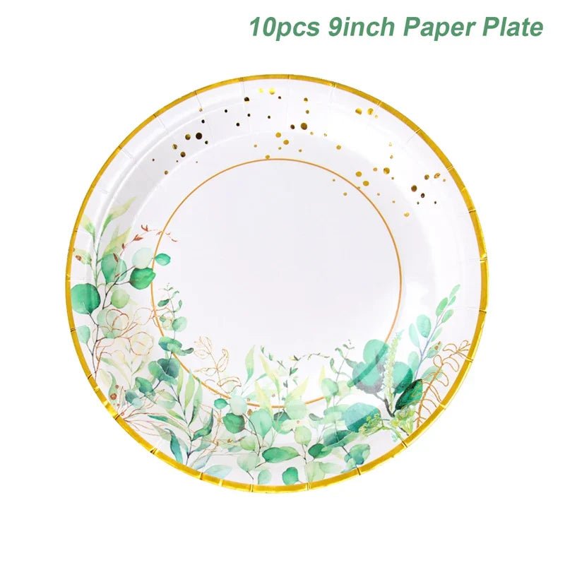 Tropic Greenery Party Paper Plates - Cake Pops Parties