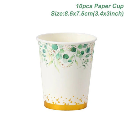 Tropic Greenery Party Paper Plates - Cake Pops Parties