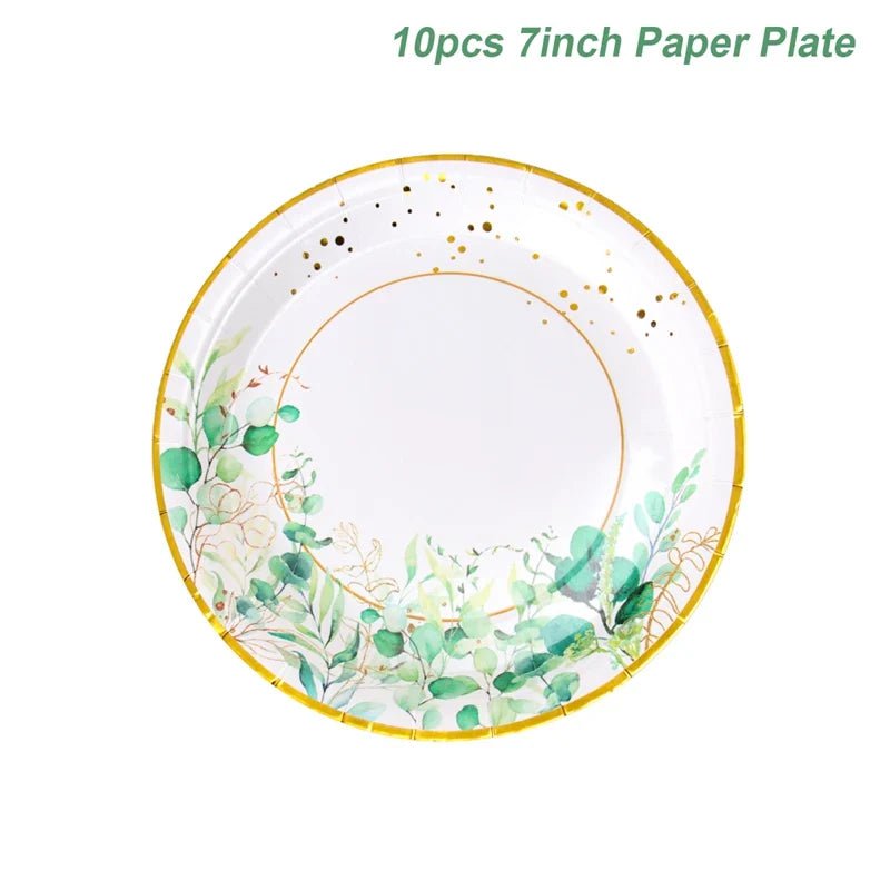 Tropic Greenery Party Paper Plates - Cake Pops Parties