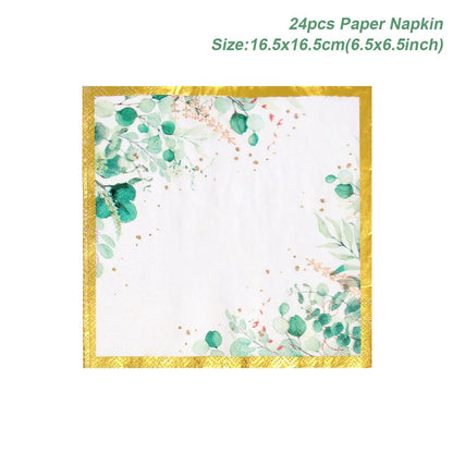 Tropic Greenery Party Paper Plates - Cake Pops Parties