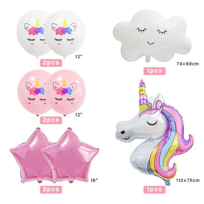 Unicorn Themed Party Balloons Set - Cake Pops Parties