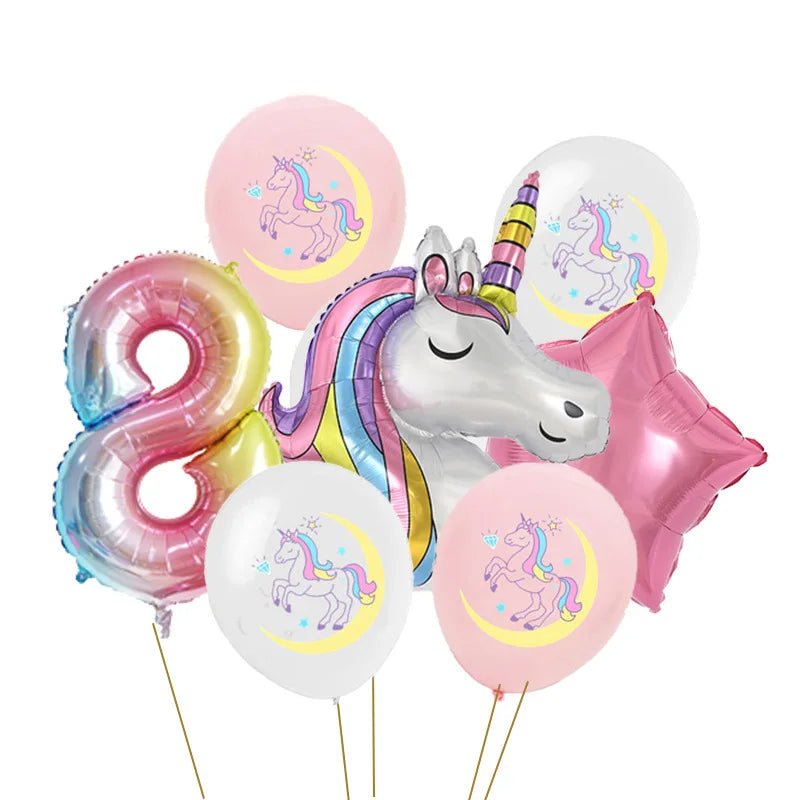 Unicorn Themed Party Balloons Set - Cake Pops Parties