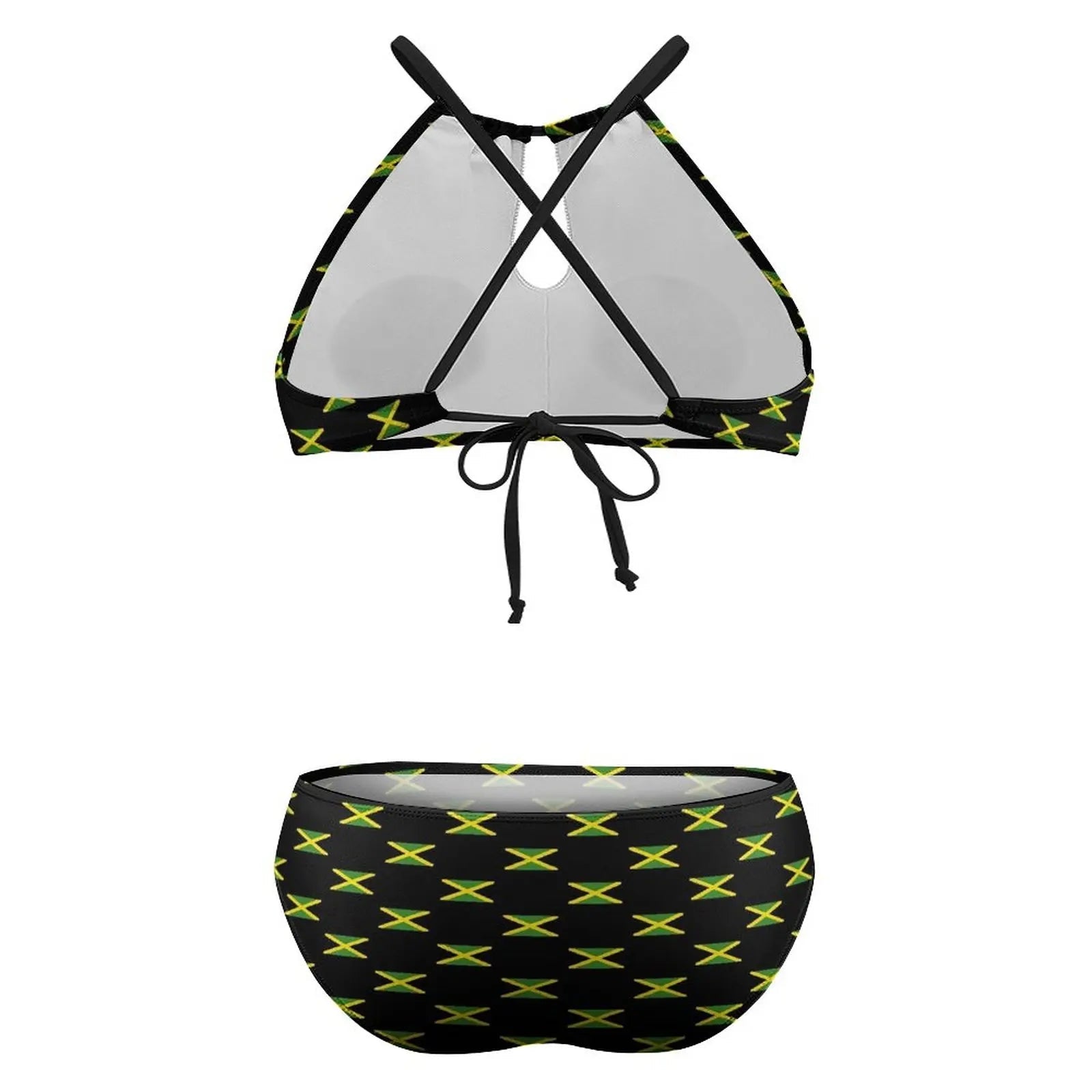 Vibrant Jamaican Flag Bikini Set - Women's Kawaii Swimwear for Beach & Surf - Cake Pops Parties
