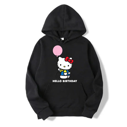 Vintage Hello Kitty Birthday Hoodie | Cute Unisex Streetwear - Cake Pops Parties